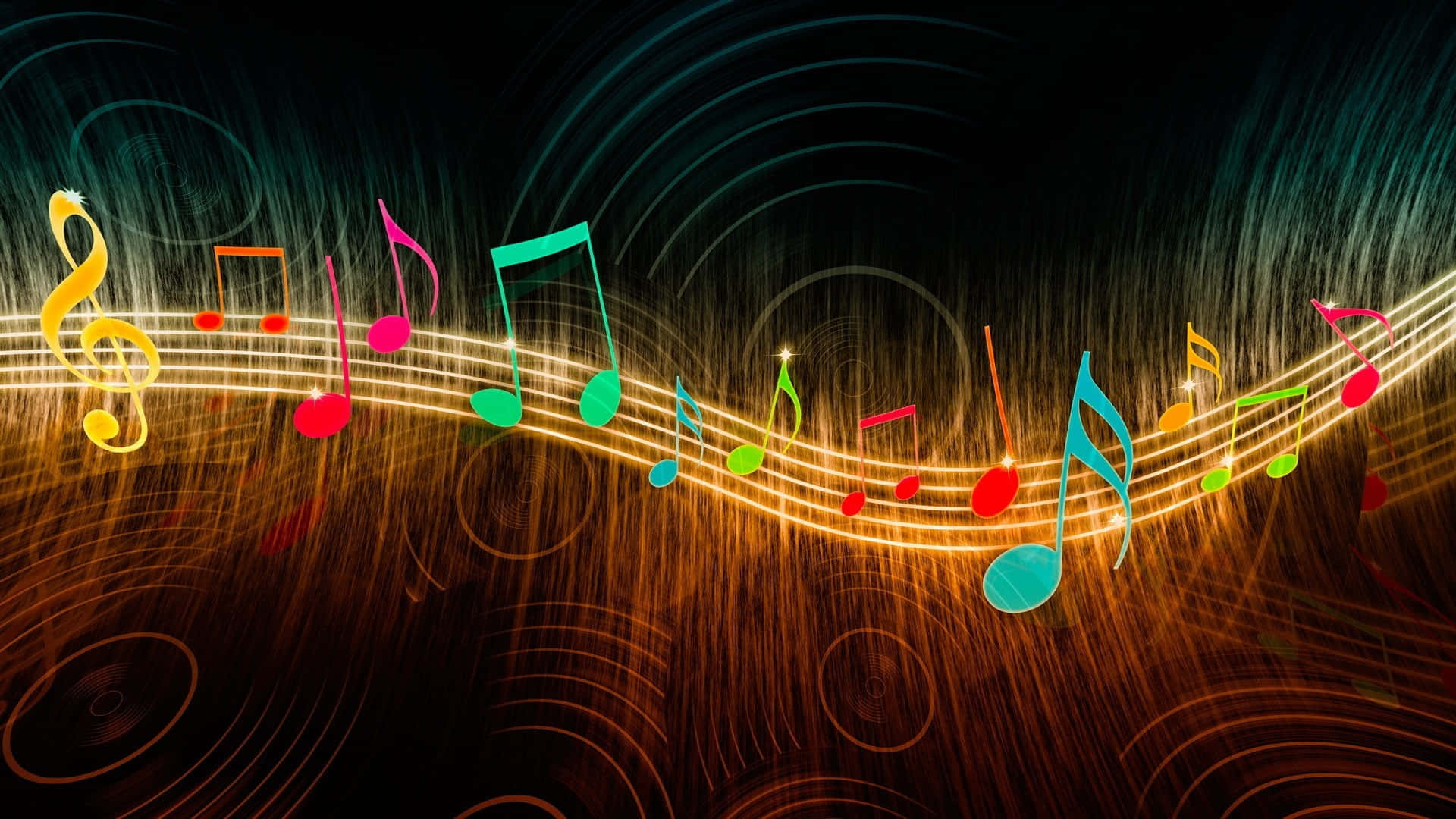 Funky Music Notes Wallpaper