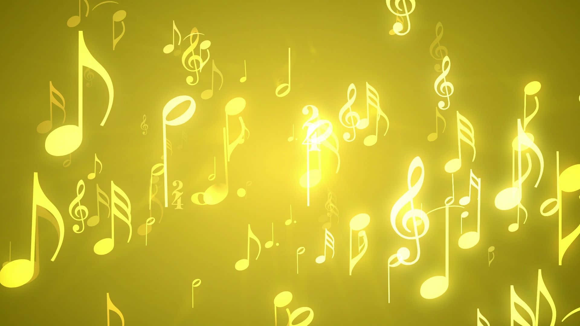 Glittering Music Notes Wallpaper