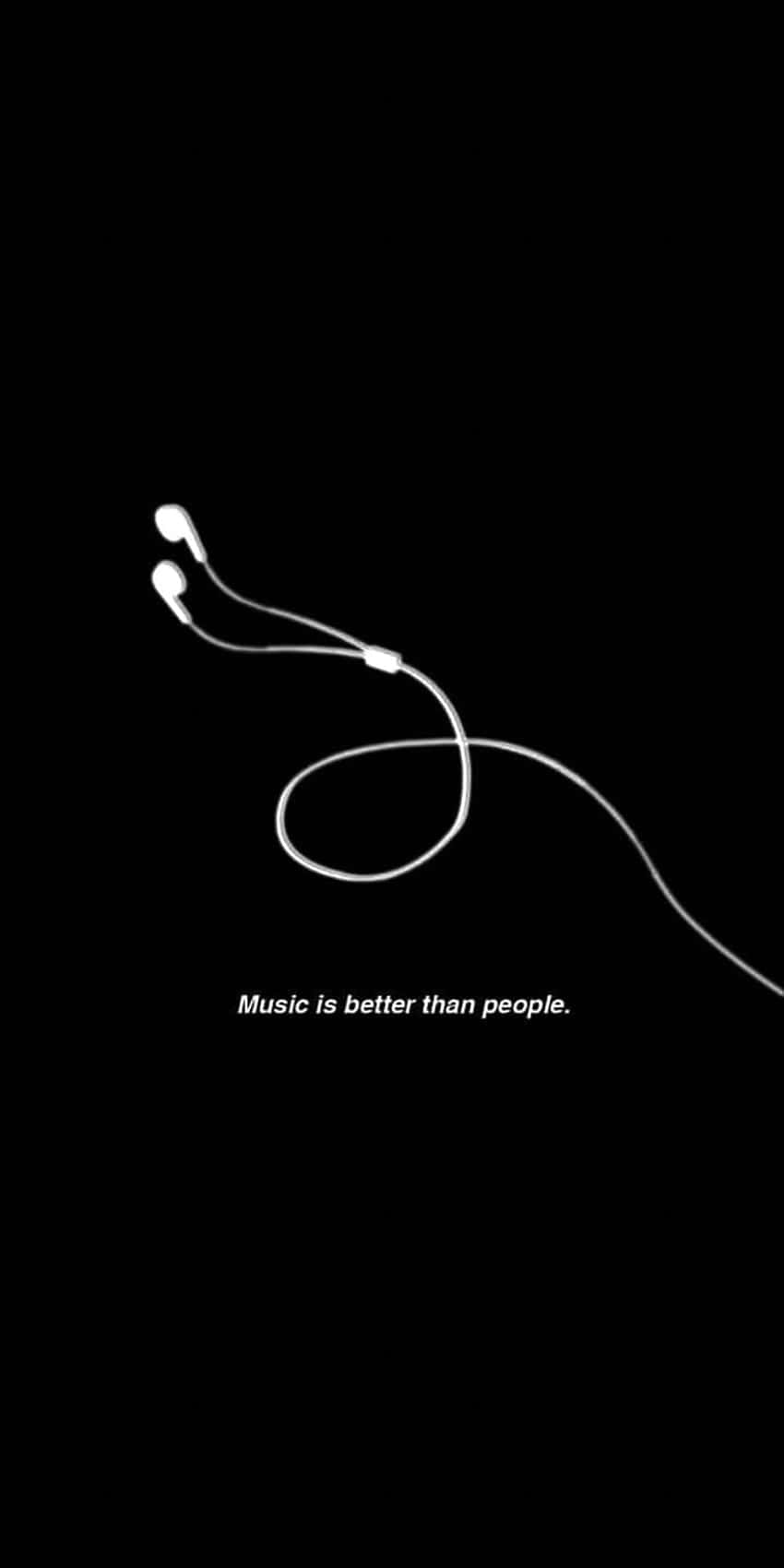 Music Over People Quote Wallpaper