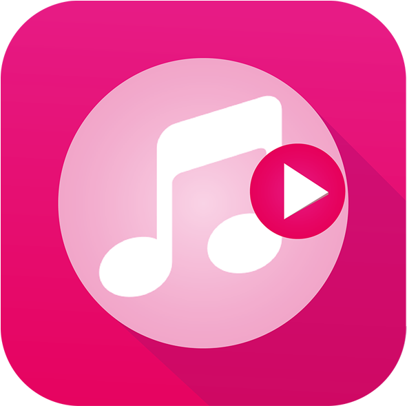 Music Play Icon Pink Background PNG