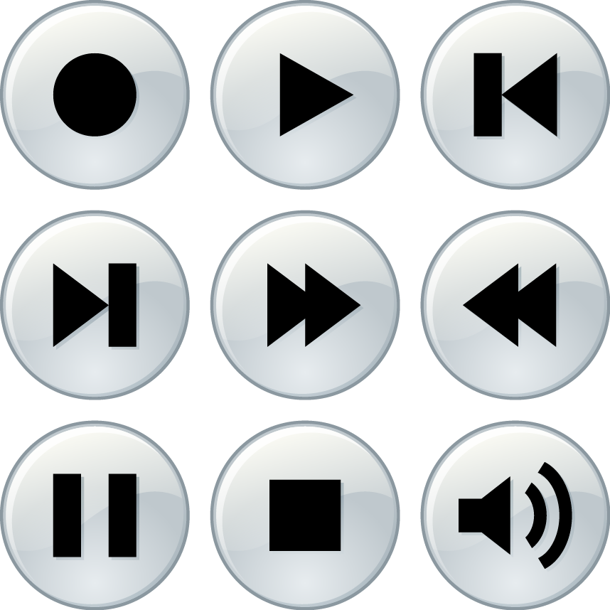 Music Player Buttons Set PNG
