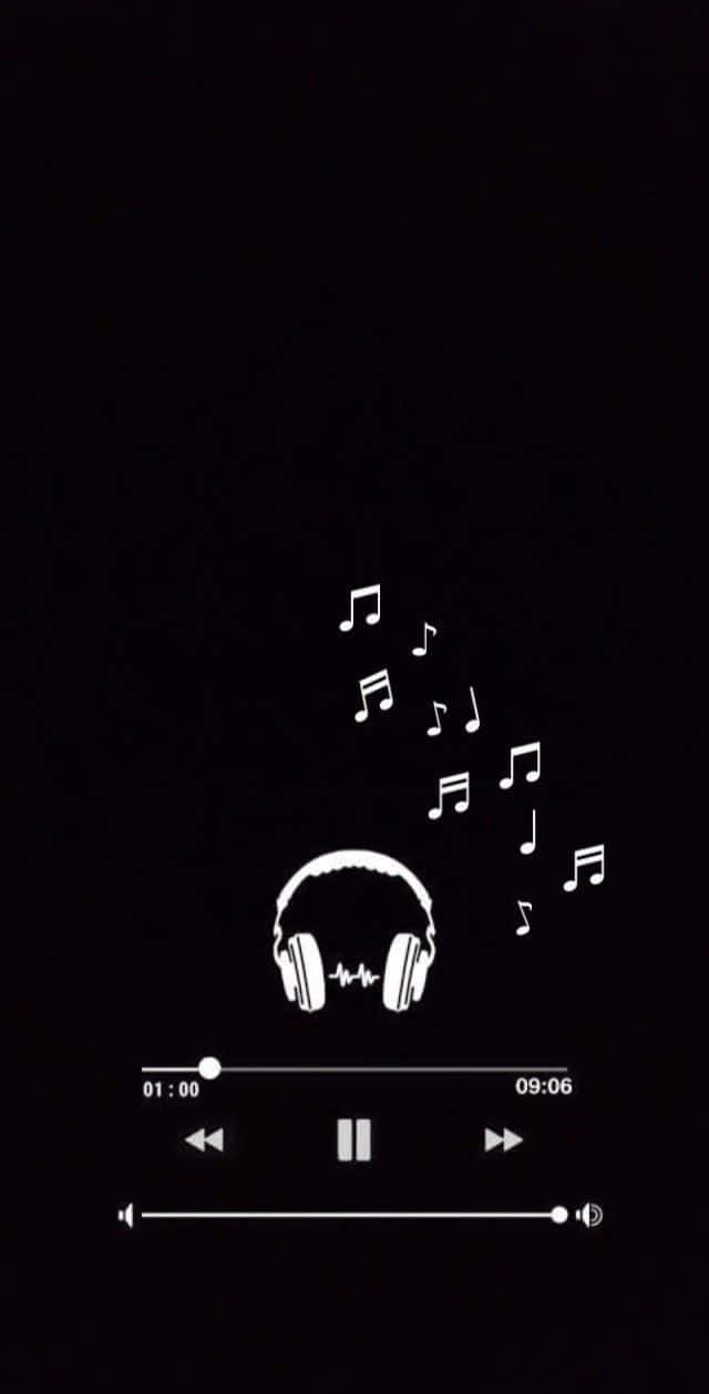 Music Player Headphonesand Notes Wallpaper