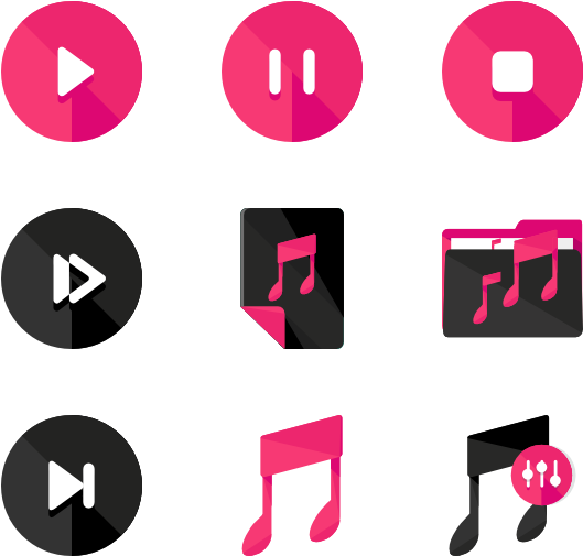 Music Player Icons Set PNG