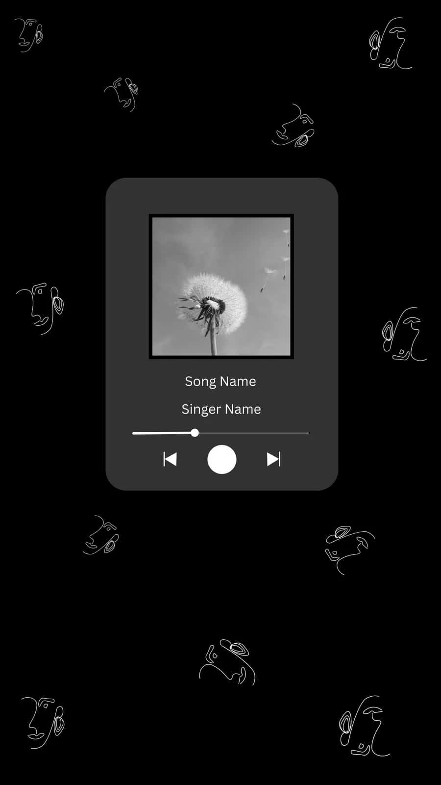Music Player Interface Black Background Wallpaper