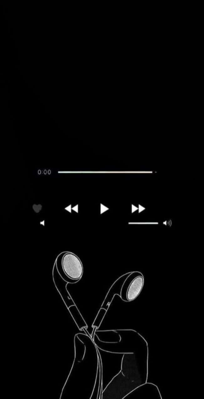 Music Player Interfaceand Earbuds Wallpaper