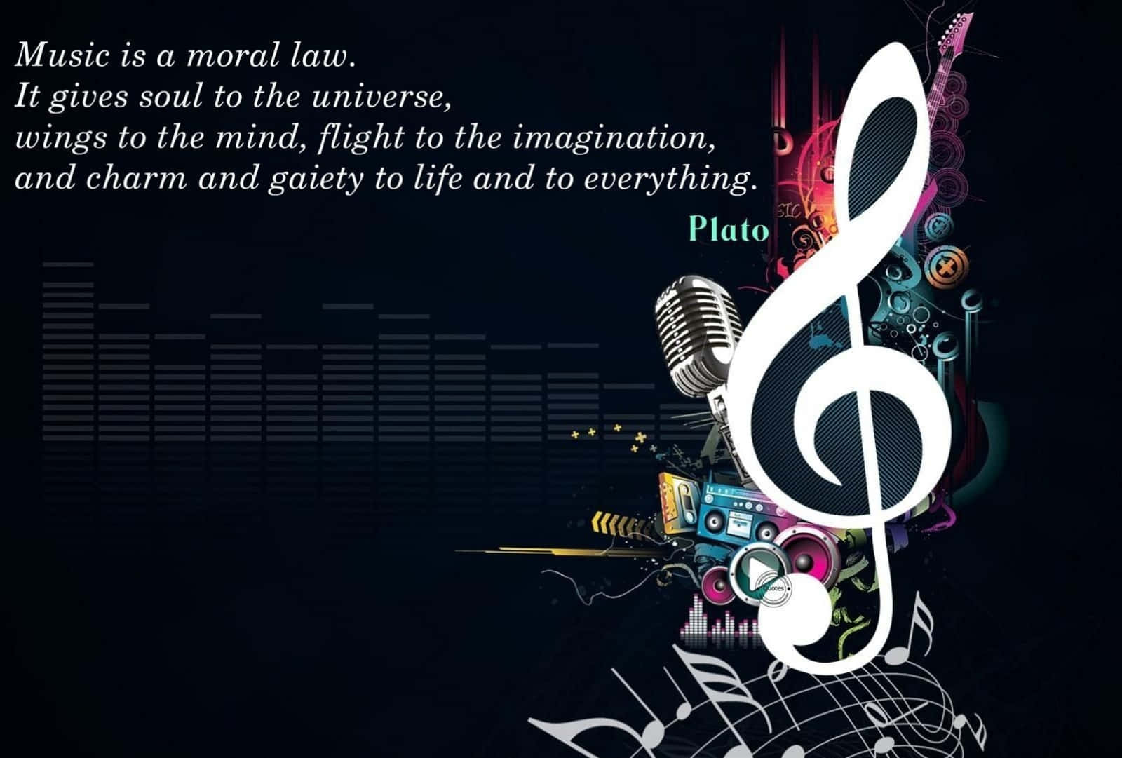 "Music is the language of the spirit. It opens the secret of life" - Kahlil Gibran Wallpaper