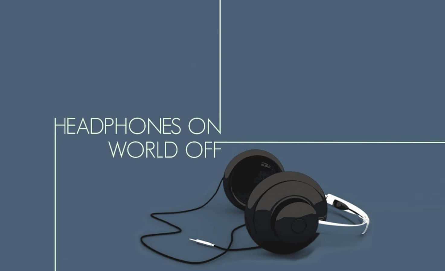 Hovedtelefoner På Verden Fra Musik Citat Vægmaleri Wallpaper