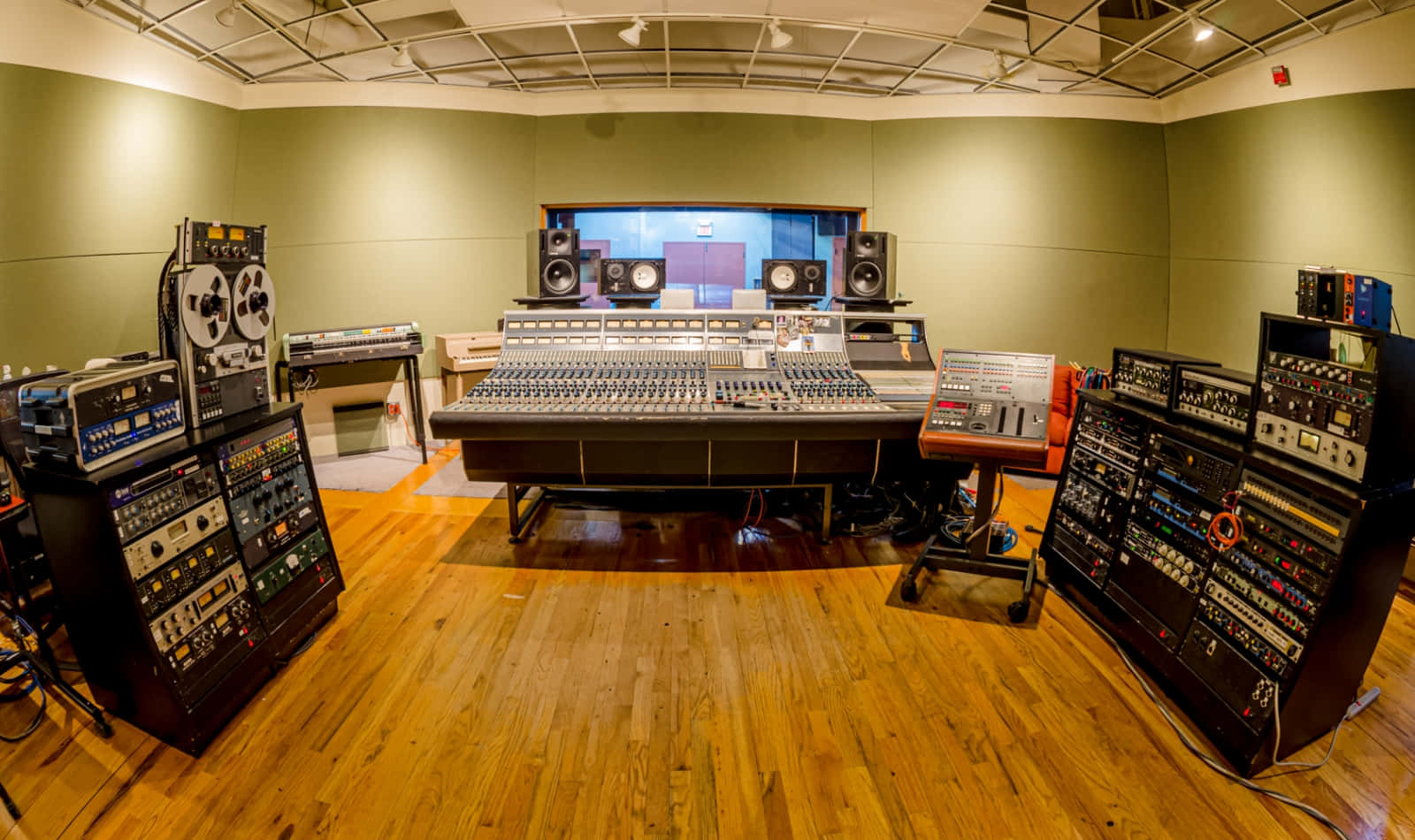 Professional recording studio with the latest music production technology