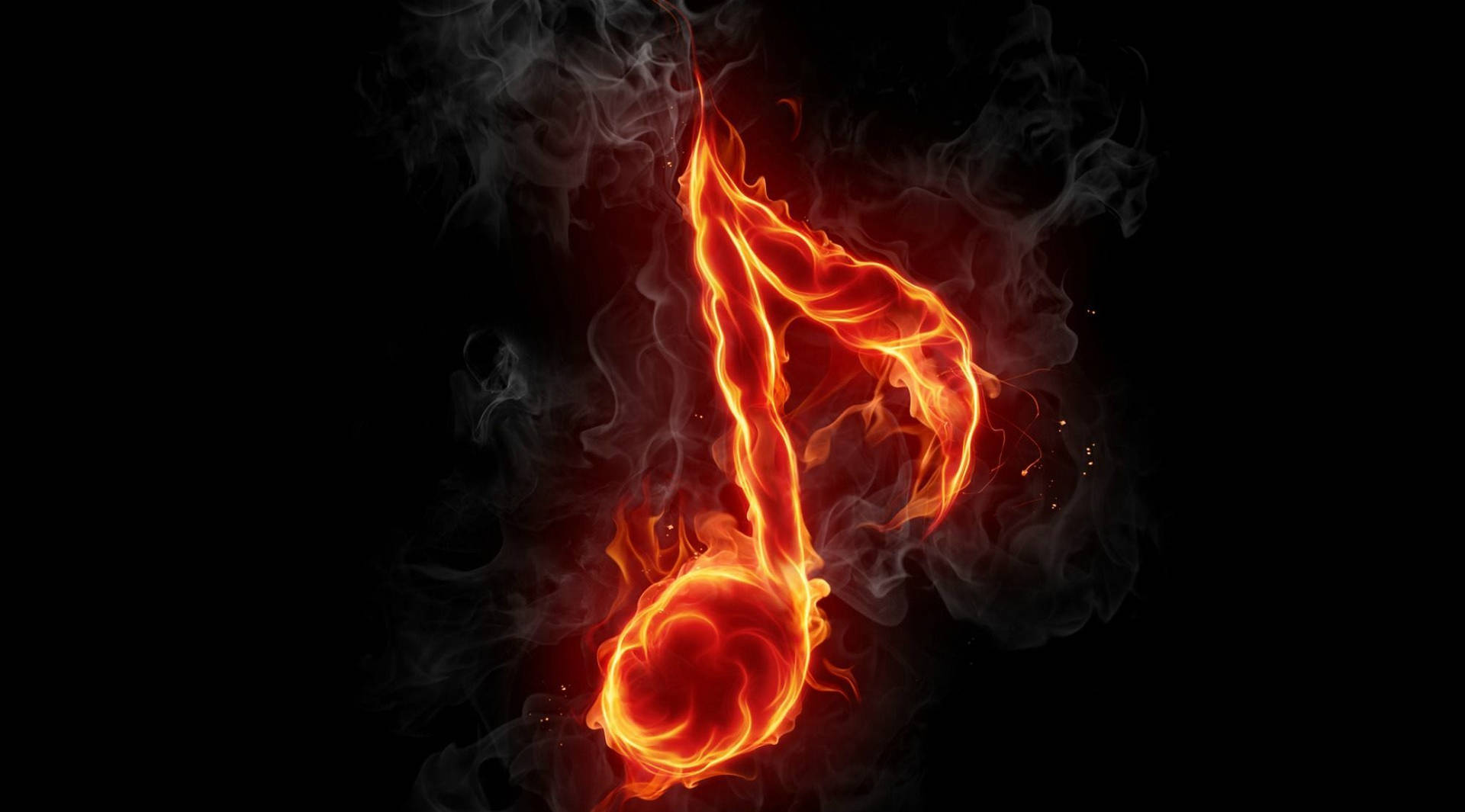 Music Symbols Burning Quaver Wallpaper