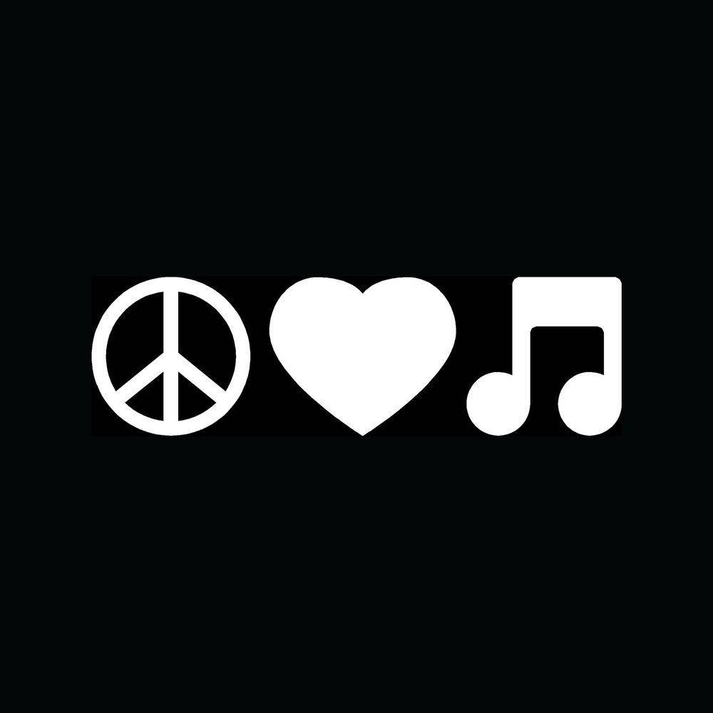 Music Symbols Peace Love For Tablet Wallpaper