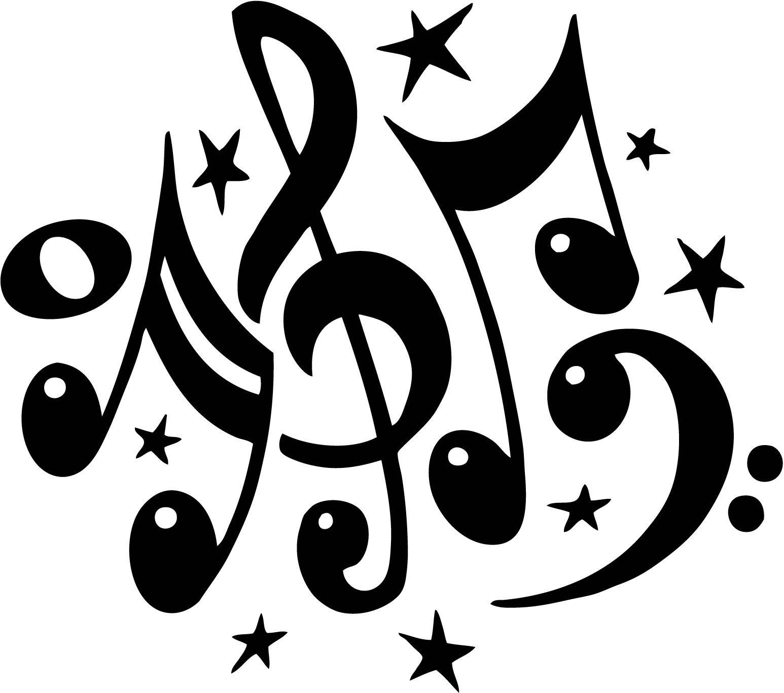 Music Symbols with Stars Wallpaper
