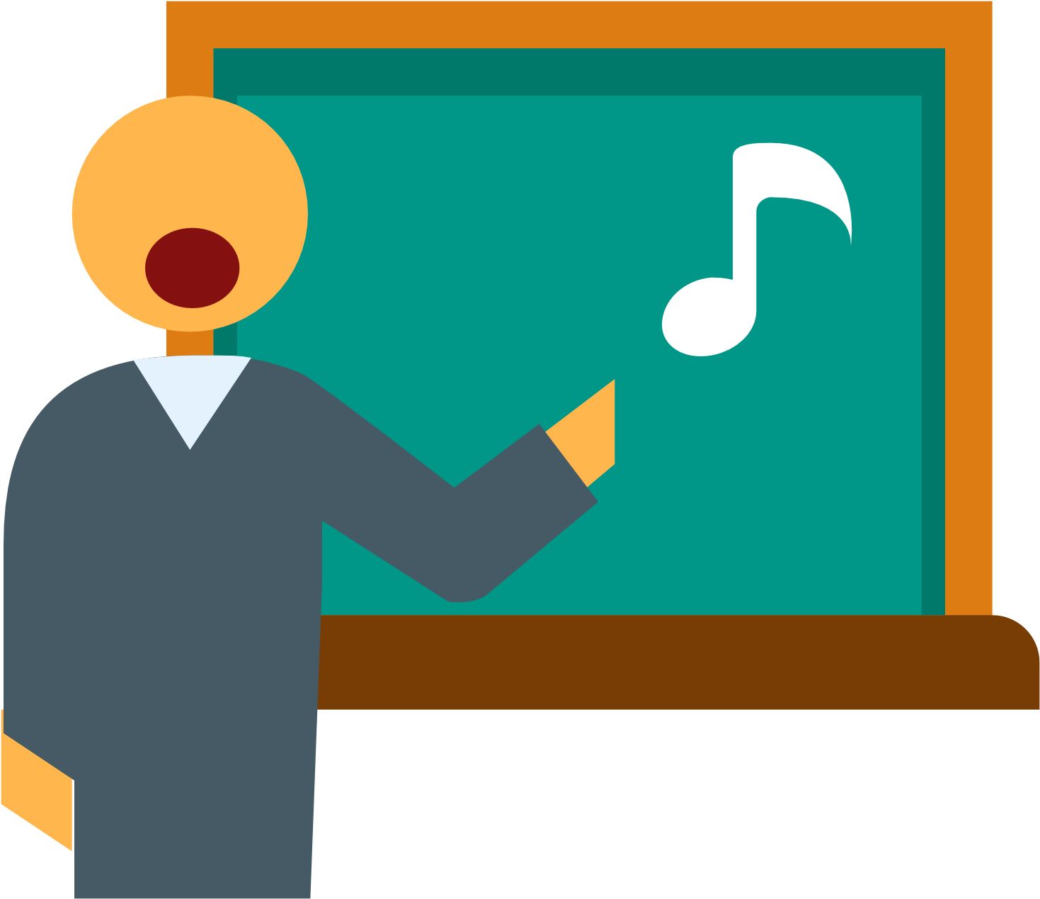 Music Teacher Blackboard Illustration PNG