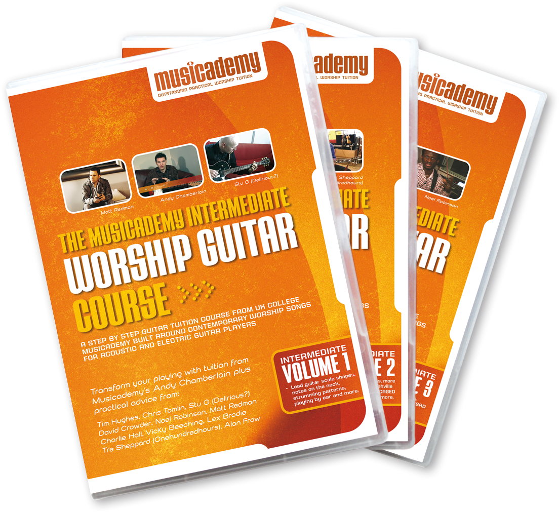 Musicademy Intermediate Worship Guitar Course D V Ds PNG