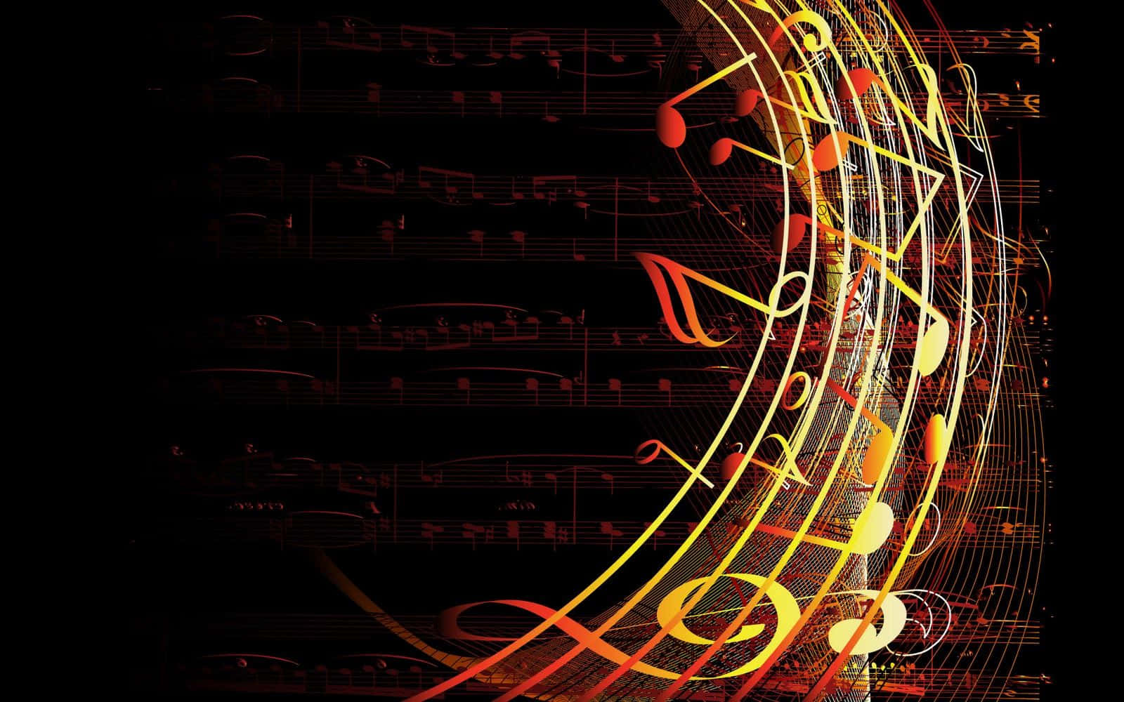 Music notes with black piano keys background