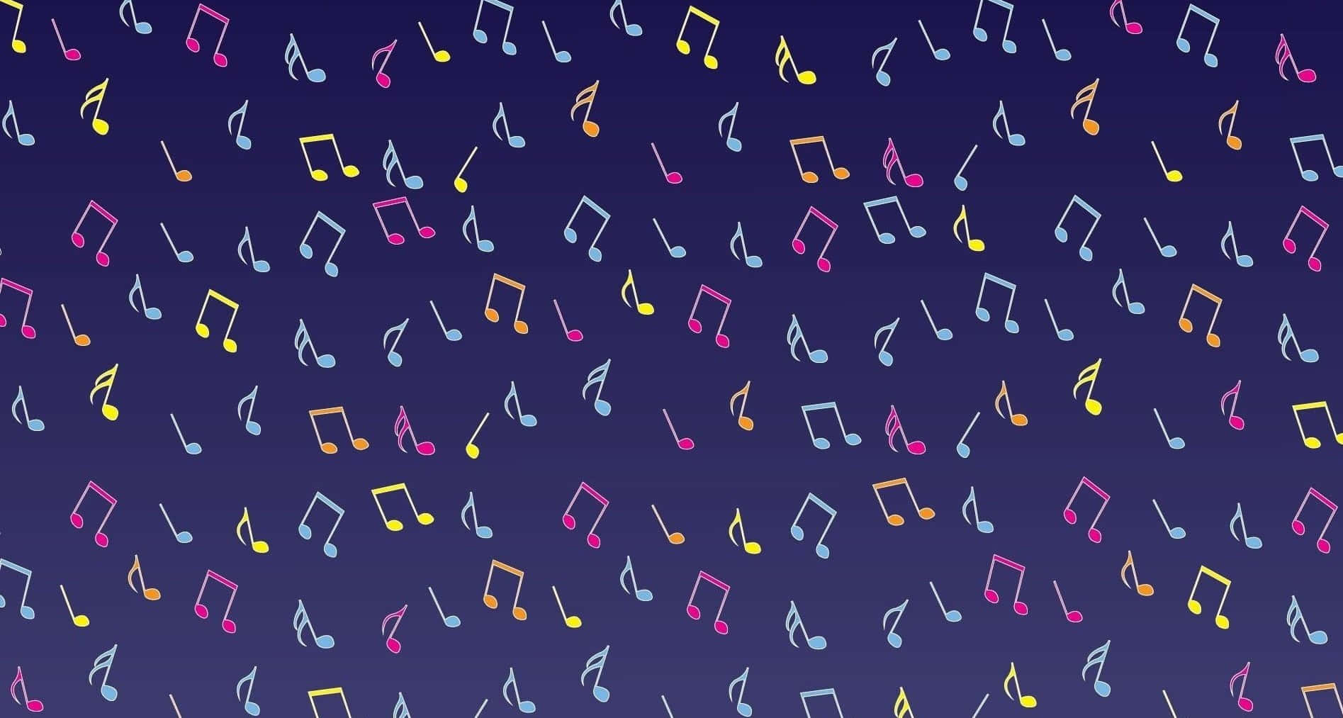 Colorful Music Notes on a Vintage Background