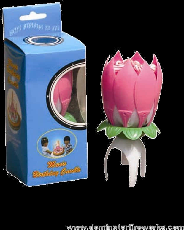 Musical Lotus Birthday Candle Packaging PNG