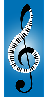 Musical Clef Piano Keyboard Fusion PNG