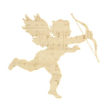 Musical Cupid Silhouette PNG