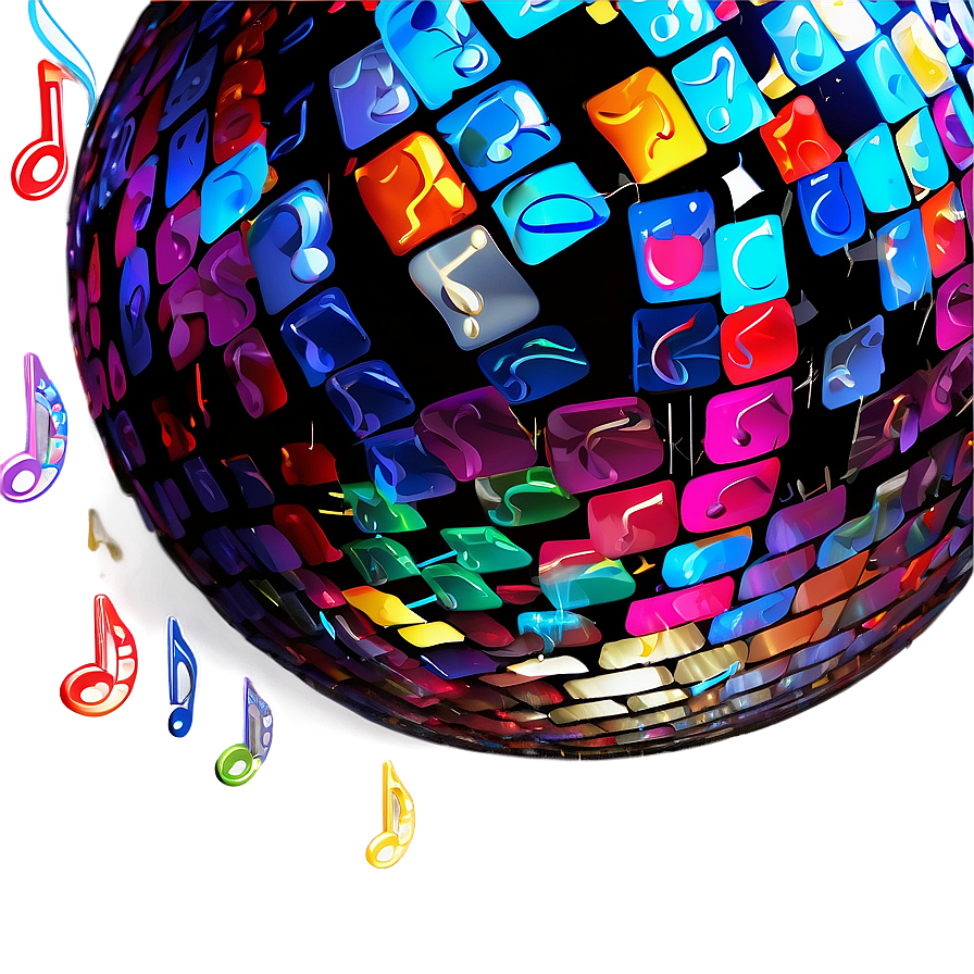 Musical Disco Ball Symphony PNG