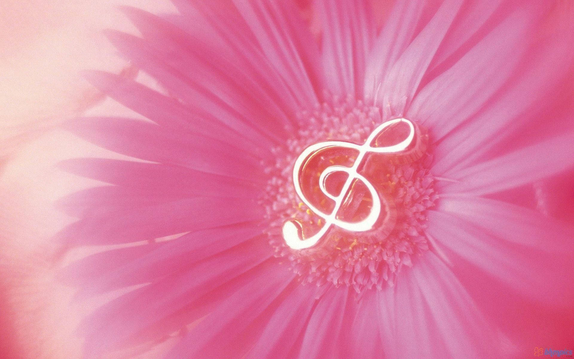 Musical Flower Treble Clef SVG