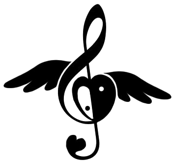 Musical Heart Love Symbol Black And White PNG