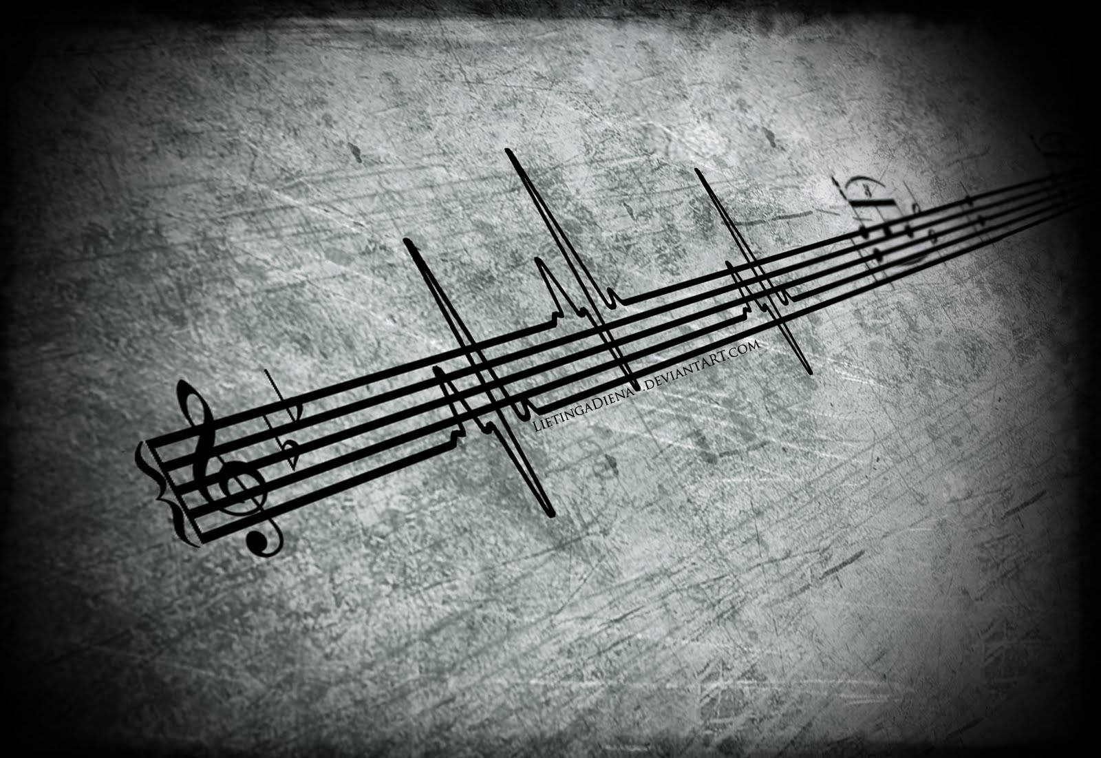 Musical Heartbeaton Textured Background SVG