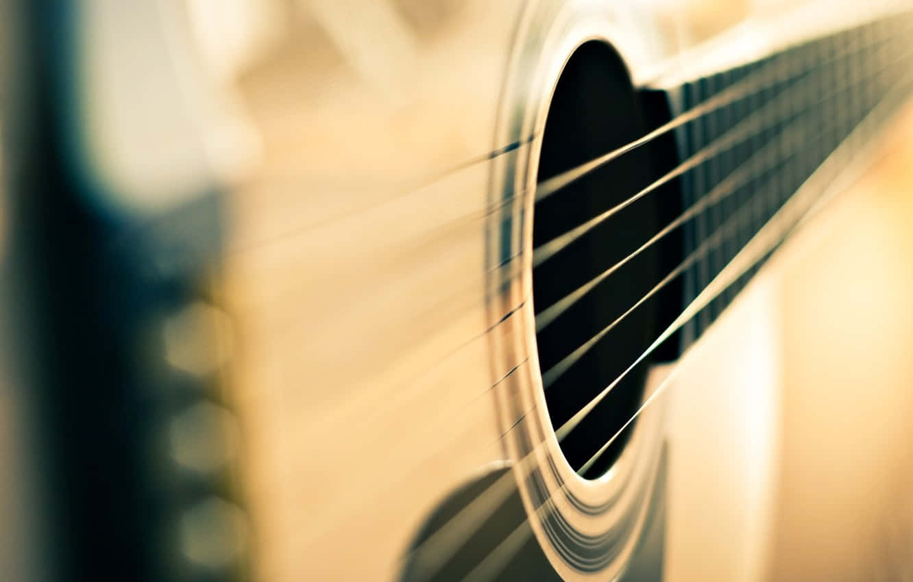 Musical Instrument Acoustic Guitar Close-up Blurry Picture