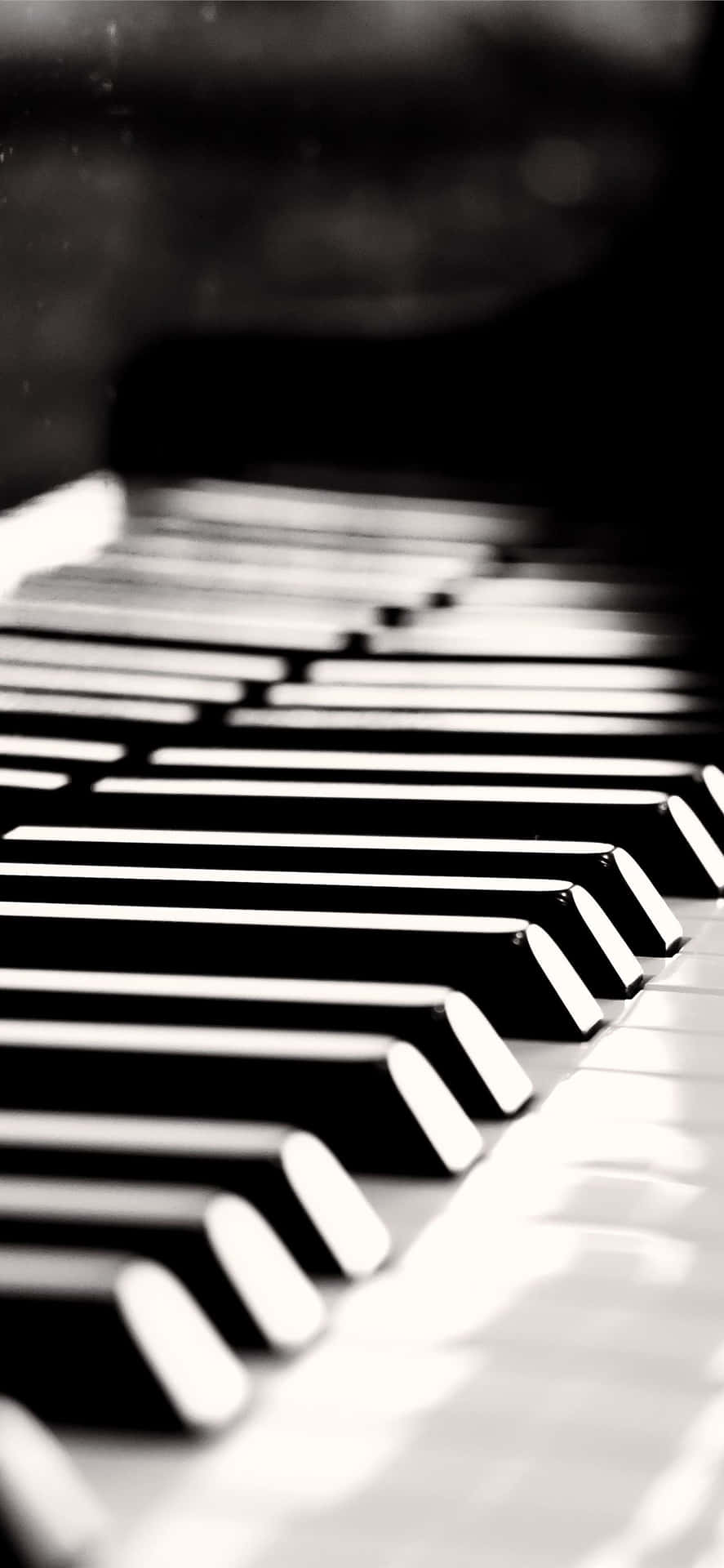 Imagenen Blanco Y Negro De Un Piano, Instrumento Musical.