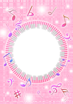 Musical Keyboard Circle Abstract PNG