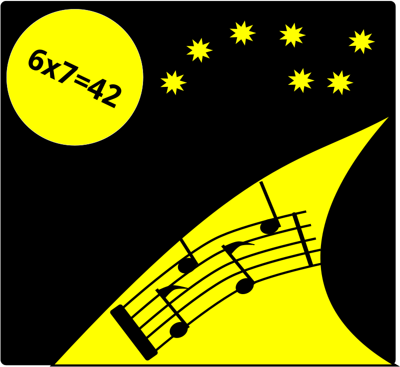 Musical Night Sky Math Concept PNG