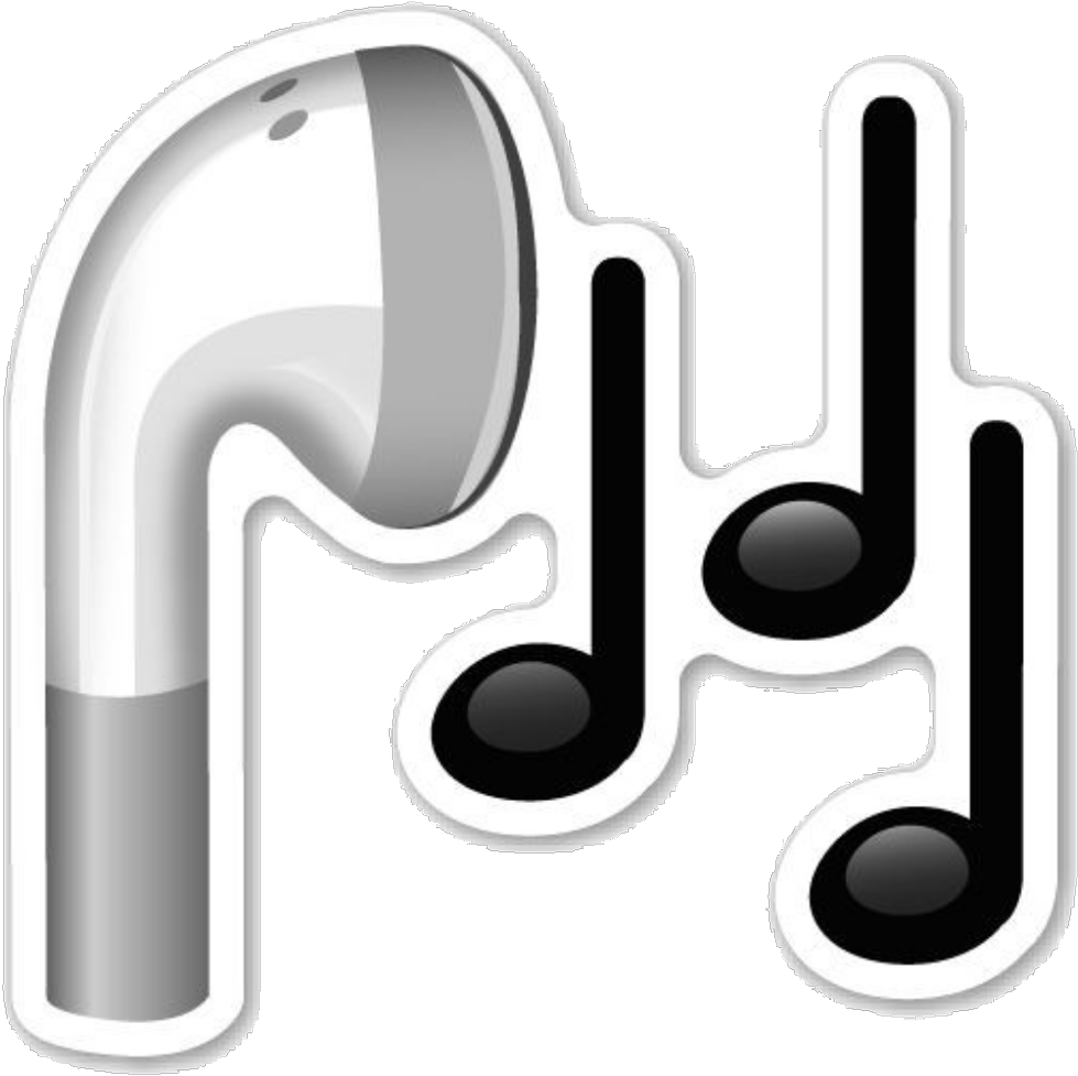Musical Note Earbud Design PNG
