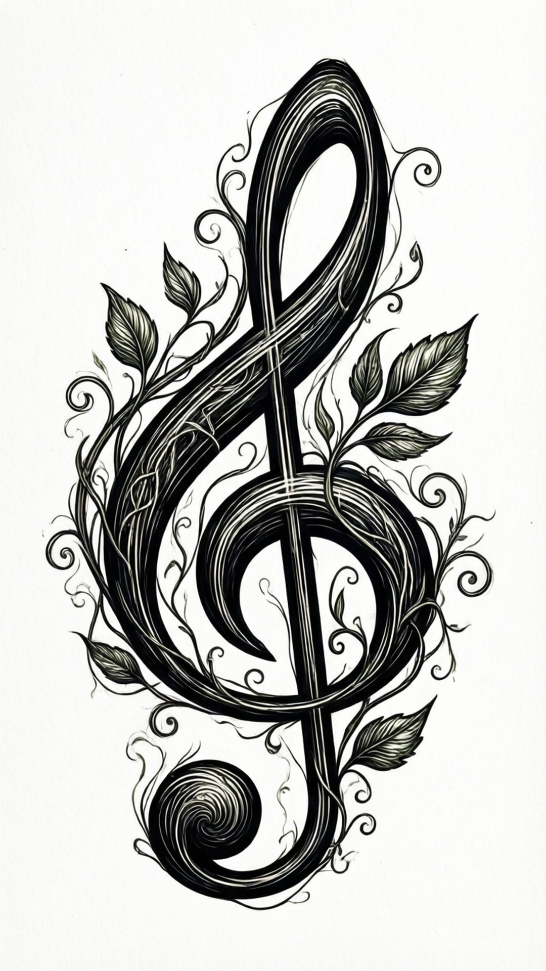 Musiknote mit Ranken Wallpaper