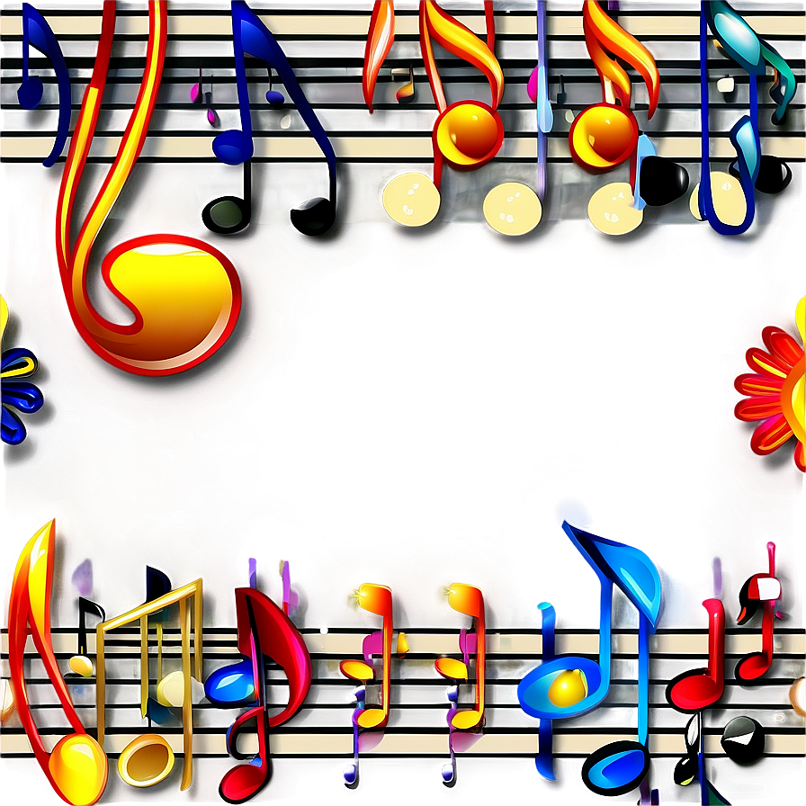 Musical Notes Border Png 04292024 PNG