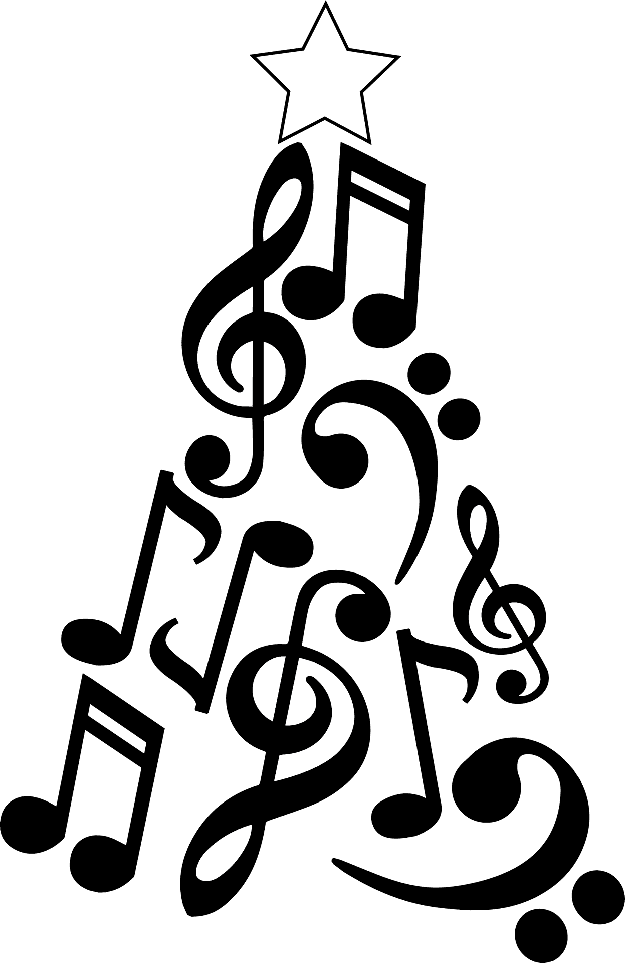 Musical Notes Christmas Tree PNG