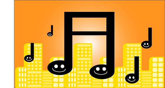 Musical Notes Cityscape PNG