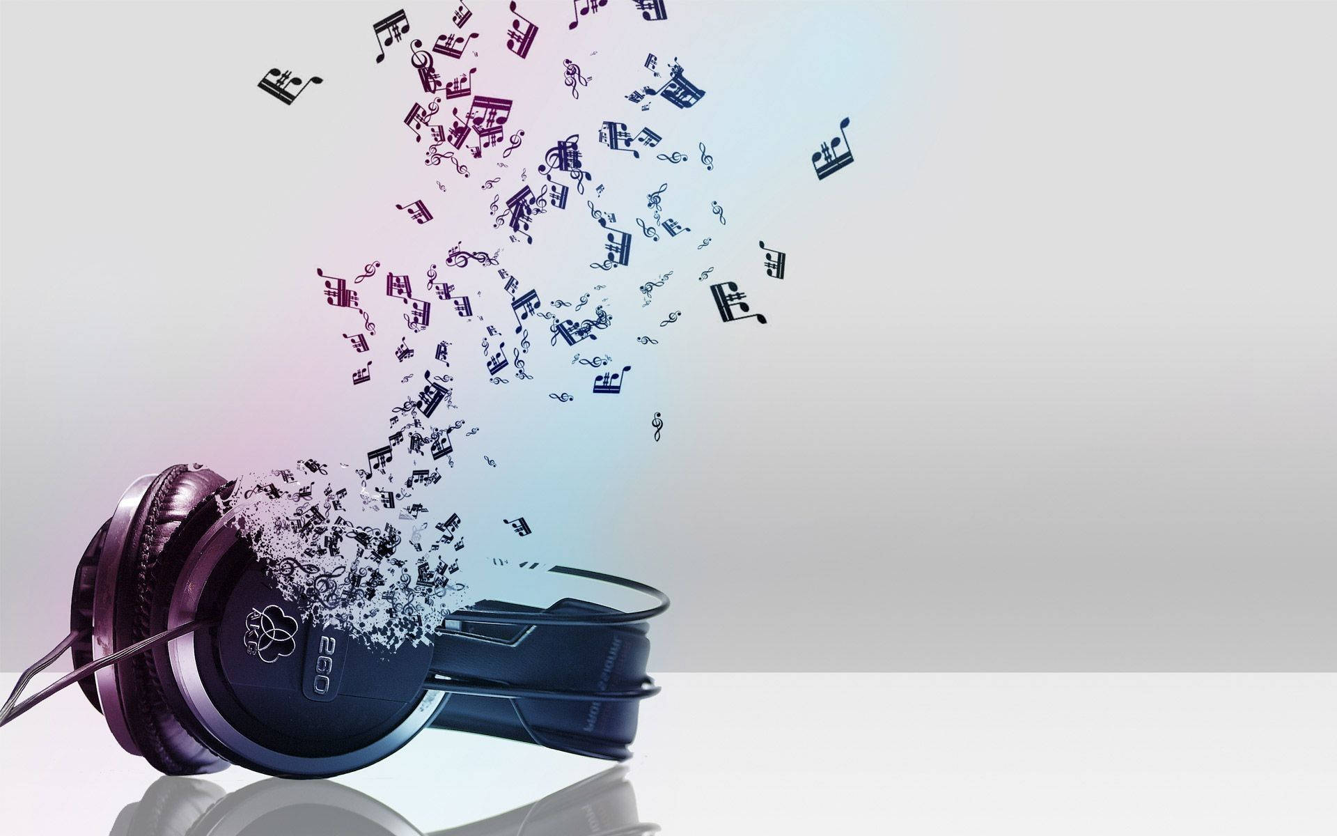 Musical Notes Emanating From Headphones SVG