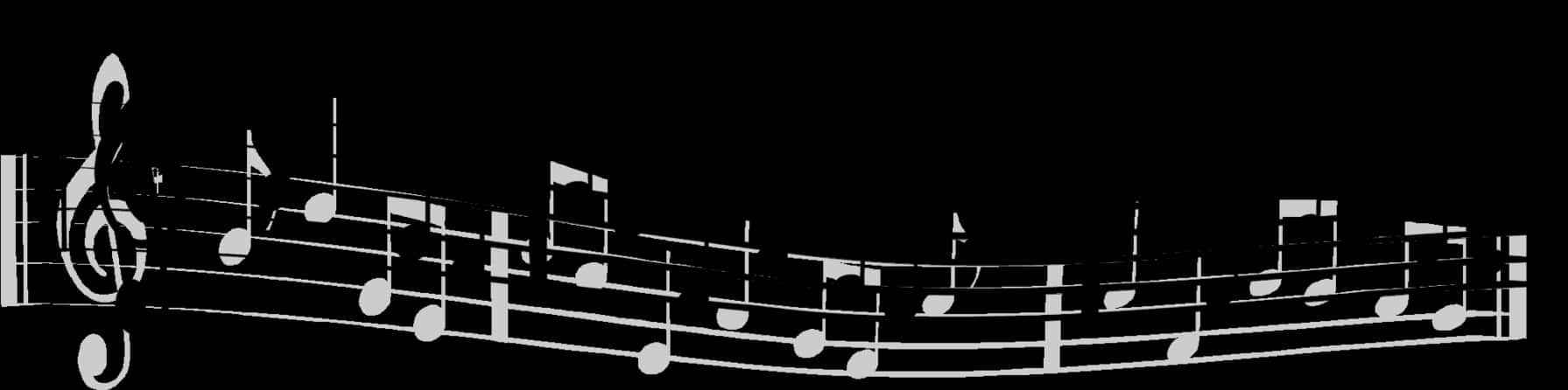 Musical Notes Flowingon Stave PNG