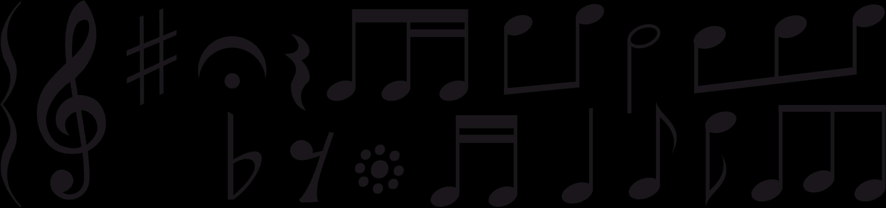 Musical Notes Silhouette PNG