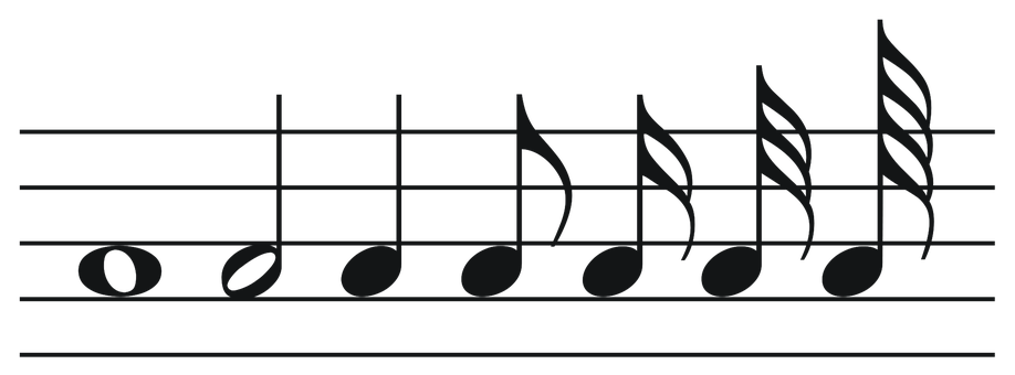 Musical Noteson Staff PNG