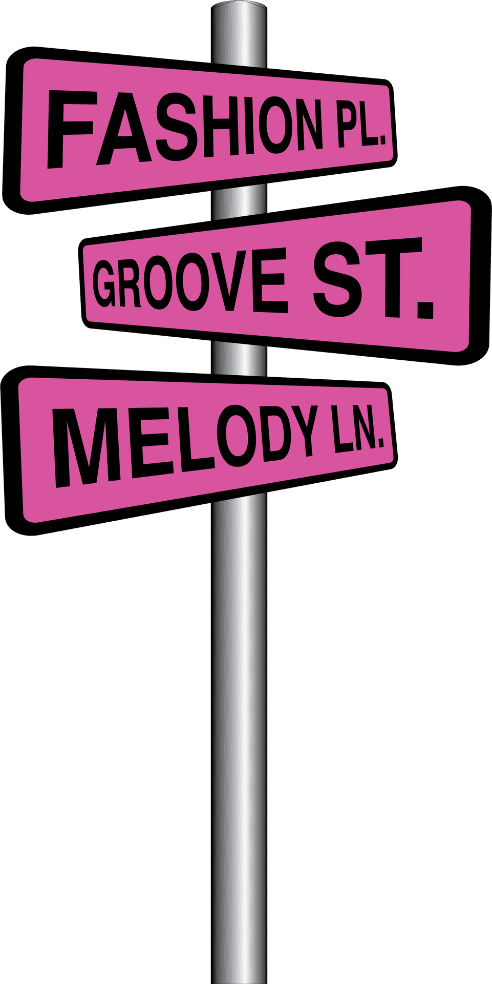Musical Themed Street Signs PNG