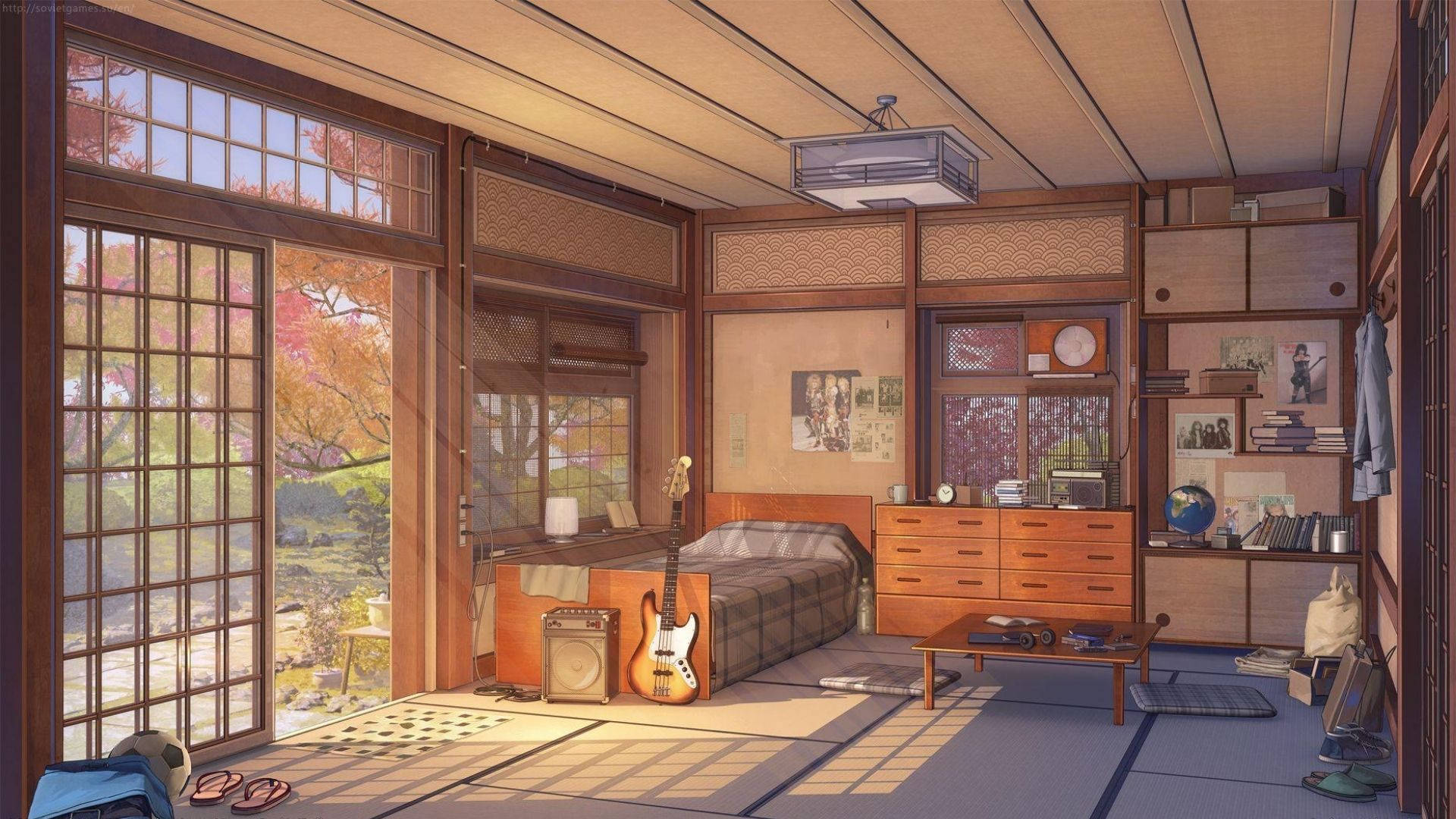 Musician Anime Room Wallpaper