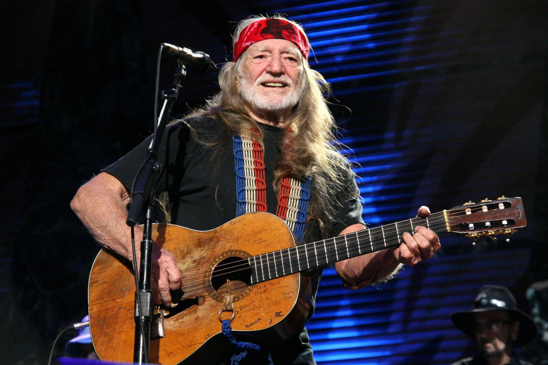 Musician Willie Nelson Concert Performance Background