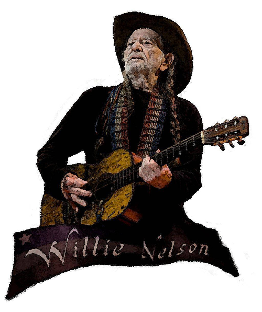 Tag en tur tilbage til 1970'erne musik med dette urbane fanart tapet af legendariske musiker Willie Nelson! Wallpaper