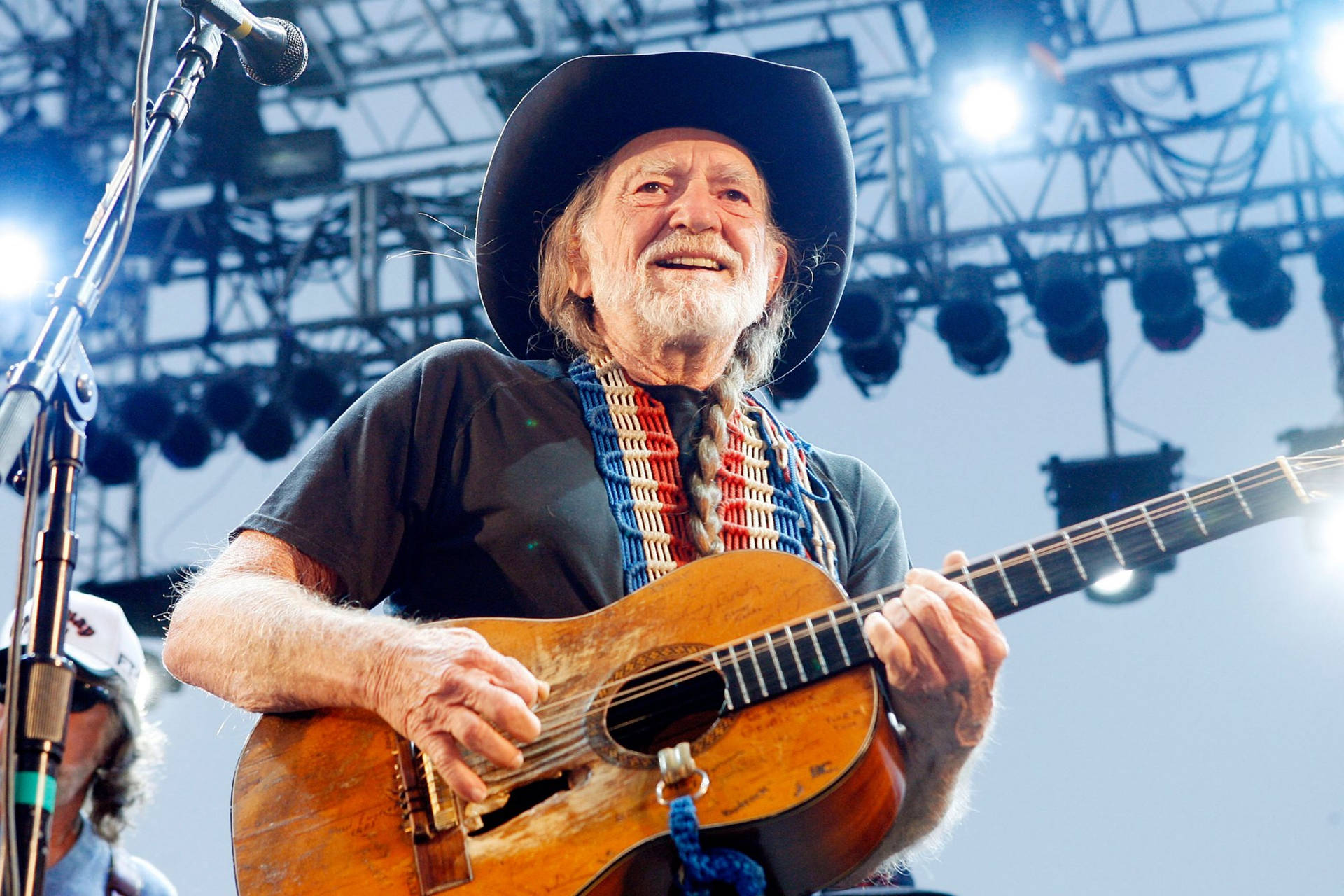 Musician Willie Nelson Low Angle Shot Wallpaper