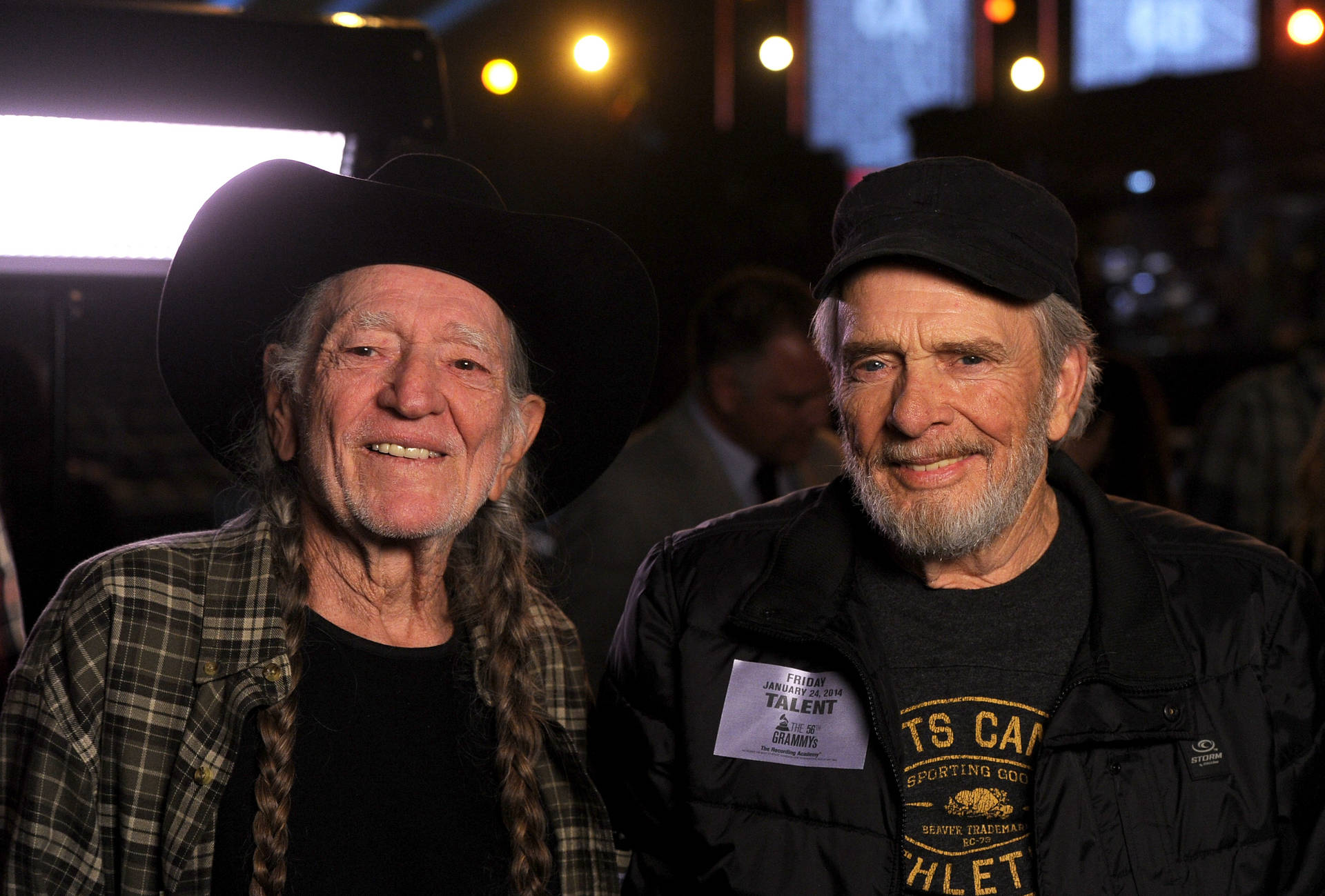 Musicians Merle Haggard And Willie Nelson Wallpaper