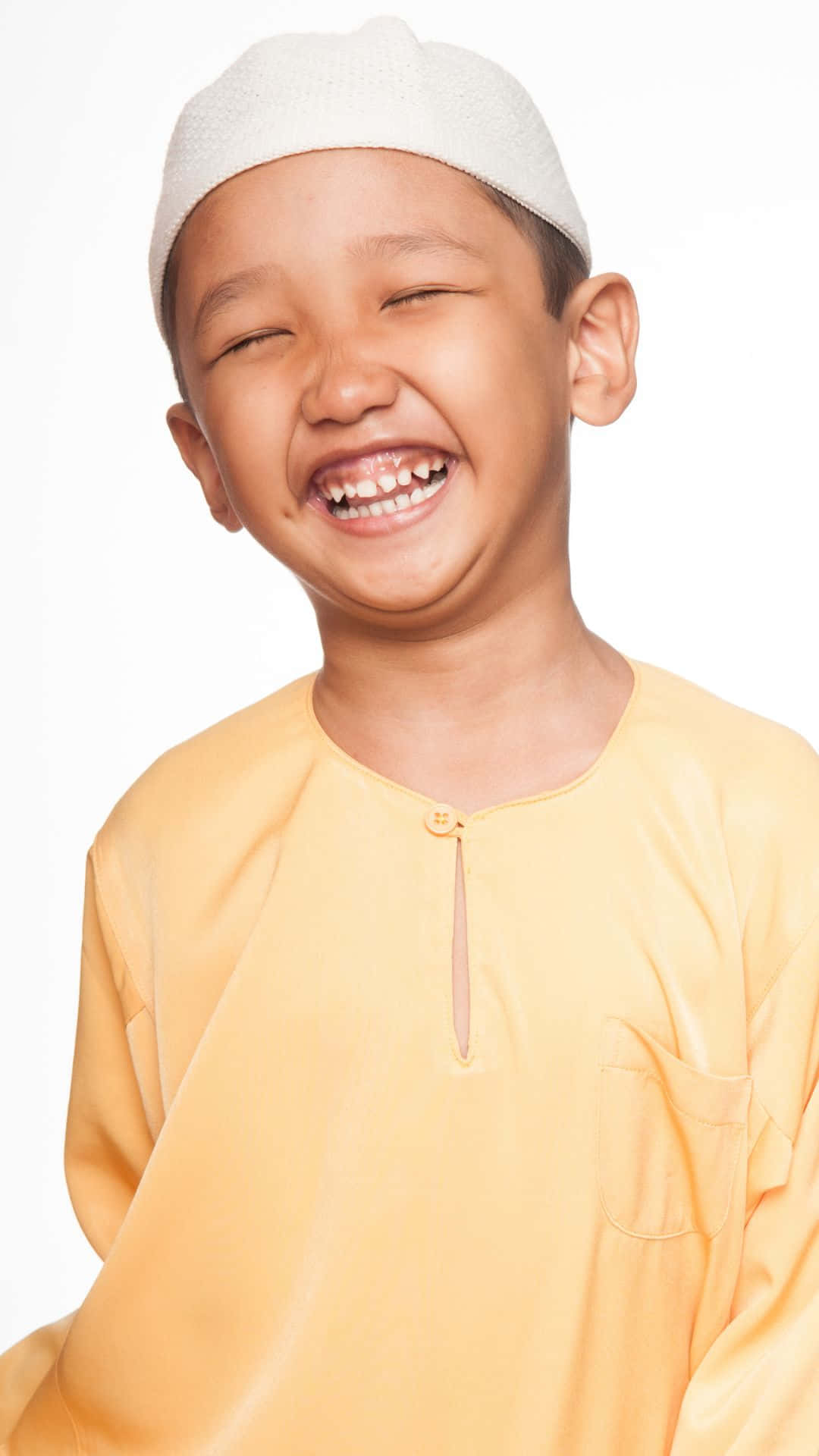 Muslim Boy Happily Smiling Wallpaper