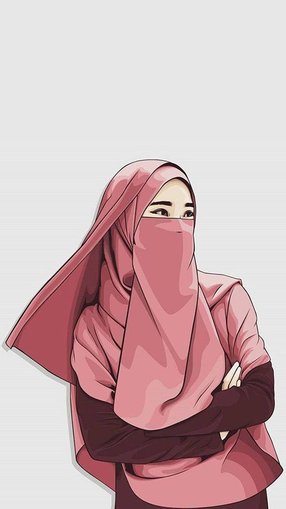 Download Muslim Girl Hijab Cartoon Wallpaper 
