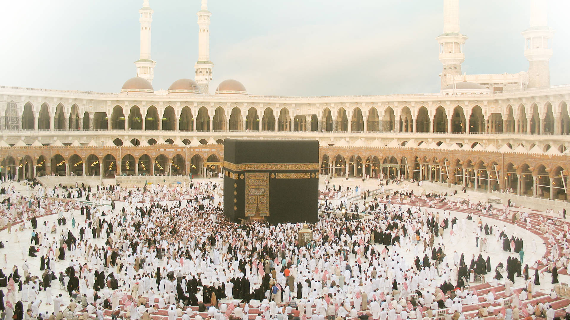 Muslims Gathering Kaaba Background