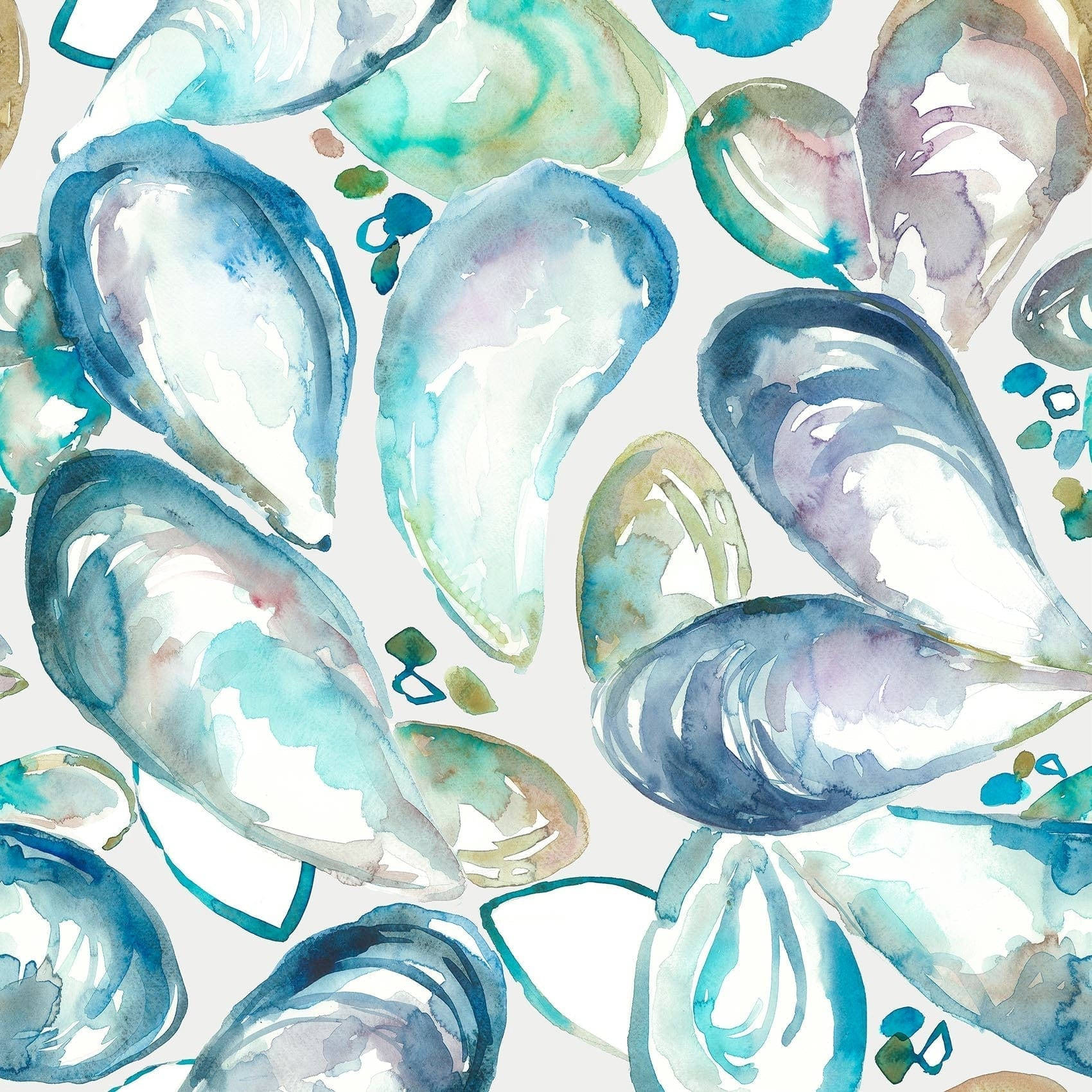 Mussels Stylized Watercolor Illustration Wallpaper