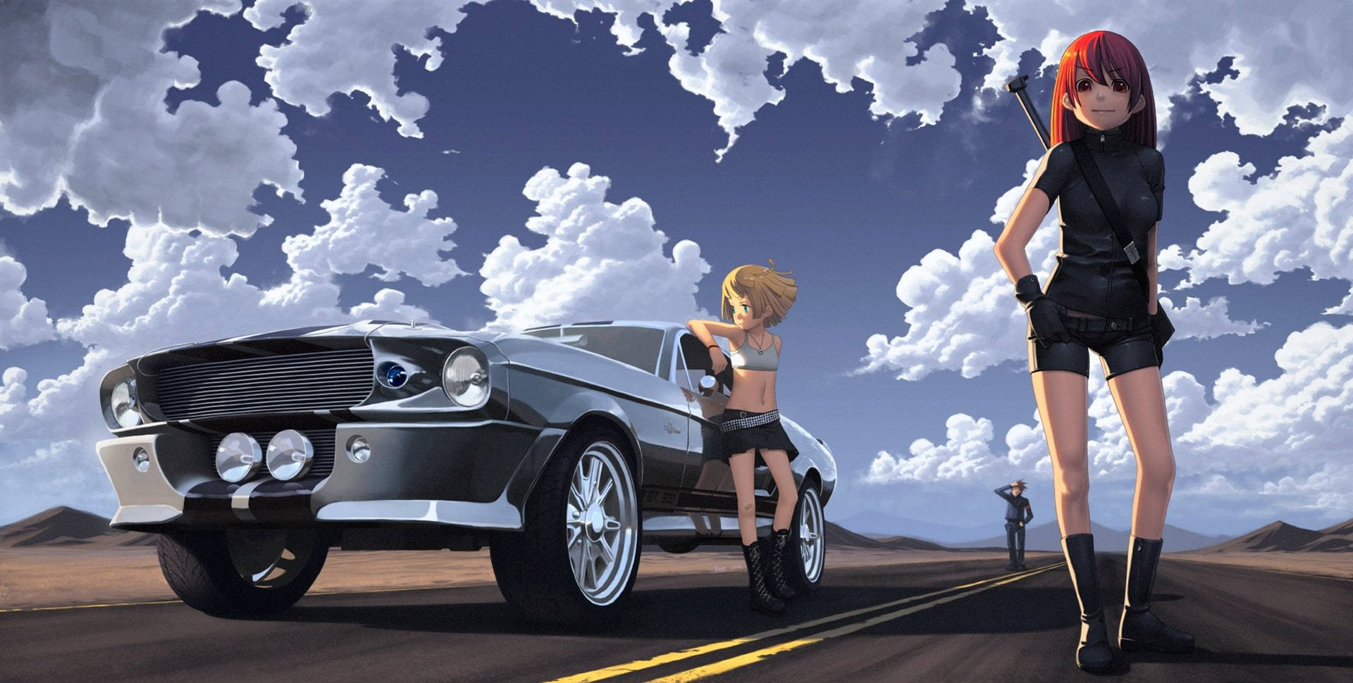 Mustang Anime Car Background